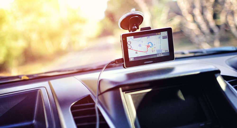Close-up of gps navigation system In car